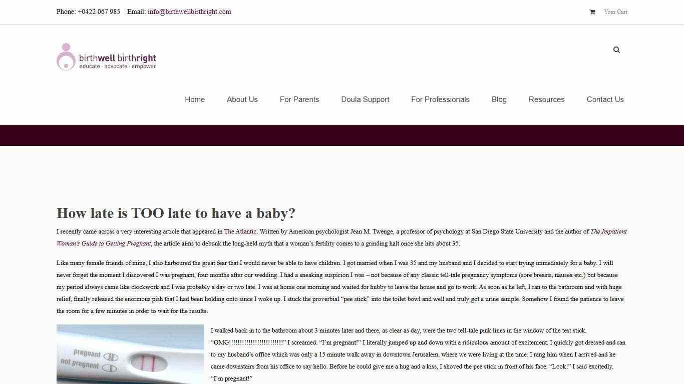 How late is TOO late to have a baby? - Birthwell Birthright